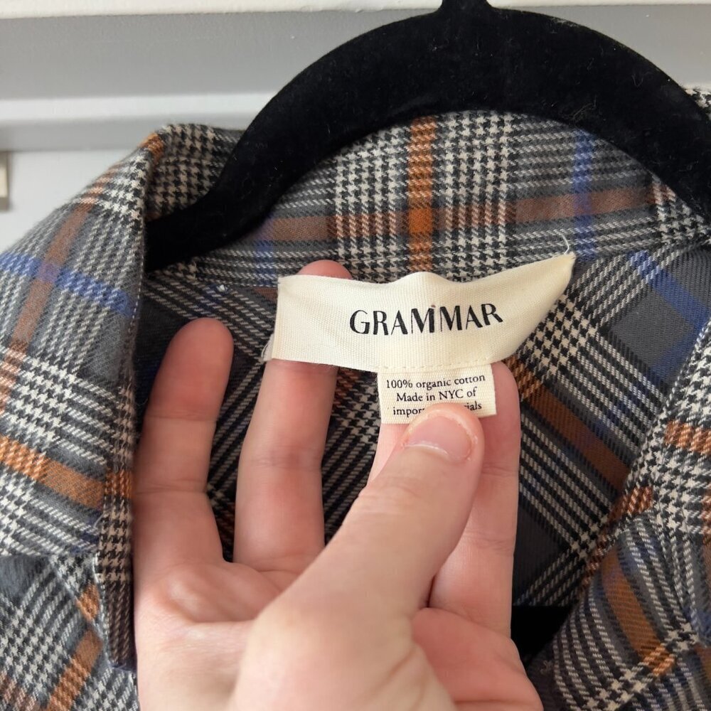 795 Grammar Flannel Feminine Dress - Tartan Color Grey Size 2 - Picture 3 of 7
